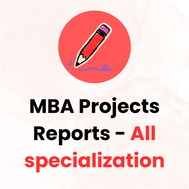An image explaining "mba project report in all specilaziton"
